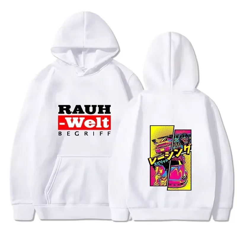 Rauh Welt Hoodie Car Widebody Tuning JDM Racing Поп-арт Комикс Эстетикалық Қара габариттік кездейсоқ жемпір Ұзын жең