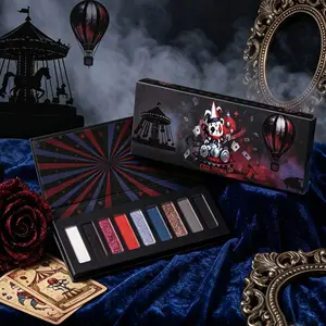 Shimmer Glitter Metallic 9 Colors Halloween Eyeshadow Palette High Pigment Gothic Smoky Eye Shadow Fine Flash Lasting Makeup