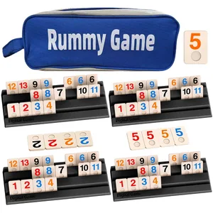 112pcs Cards Deluxe Portable Travel Game Set - Classic Block Cards Mini Mahjong Fun Tabletop Game Suitable for 2-4 Players