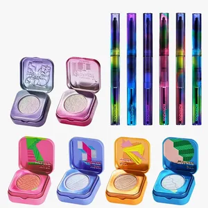Kaleidos-lápiz delineador de ojos en Gel automático, resaltador de sombra de ojos camaleón, juego de Maquillaje facial con brillo cromado, polvo de diamante camaleón